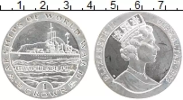 Монета крона Гибралтара 1993 года Серебро Елизавета II