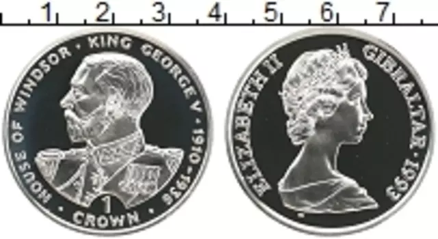 Монета крона Гибралтара 1993 года Серебро Елизавета II
