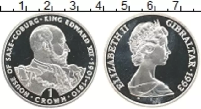 Монета крона Гибралтара 1993 года Серебро Елизавета II