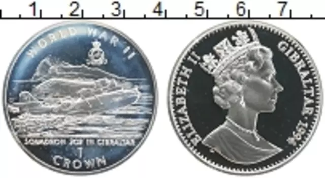 Монета крона Гибралтара 1994 года Серебро Елизавета II