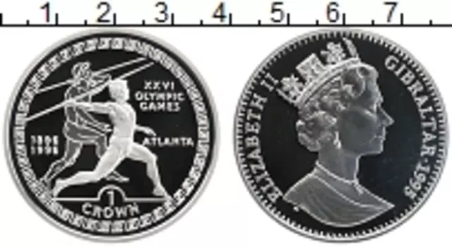 Монета крона Гибралтара 1995 года Серебро Елизавета II