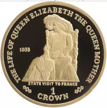 Монета крона Гибралтара 2000 года Серебро Жизнь и эпоха Королевы-матери