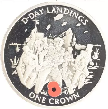 Монета крона Гибралтара 2004 года Медно-никель 60 лет D-DAY