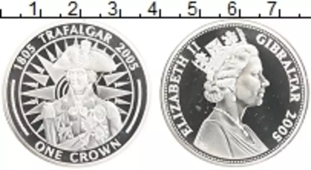 Монета крона Гибралтара 2005 года Серебро Елизавета II