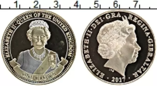 Монета крона Гибралтара 2017 года Медно-никель Елизавета II