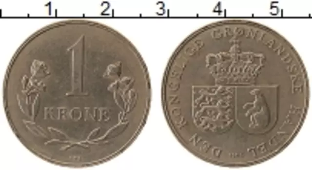 Монета крона Гренландии 1960 года Медно-никель