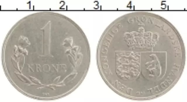 Монета крона Гренландии 1964 года Медно-никель