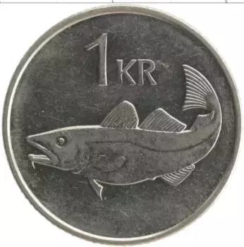 Монета крона Исландии 1989 года Сталь
