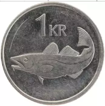 Монета крона Исландии 1999 года Медно-никель