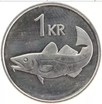 Монета крона Исландии 2005 года Медно-никель