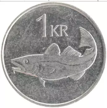 Монета крона Исландии 2006 года Медно-никель