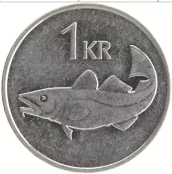 Монета крона Исландии 2007 года Медно-никель