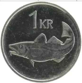 Монета крона Исландии 2007 года Медно-никель