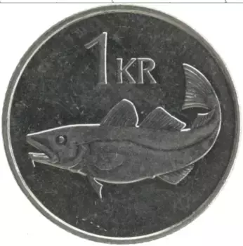 Монета крона Исландии 2007 года Медно-никель