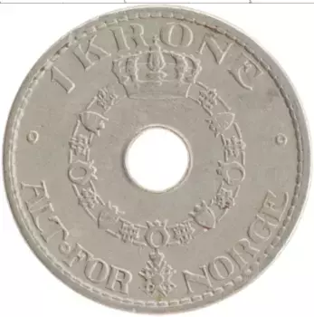 Монета крона Норвегии 1940 года Медно-никель Хокон VII