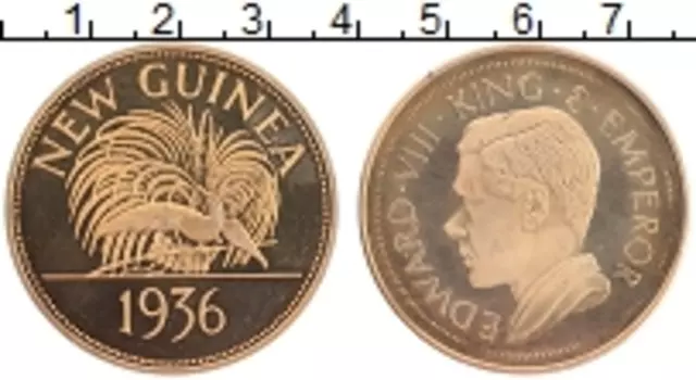 Монета крона Новой Гвинеи 1936 года Бронза UNUSUAL