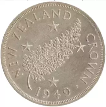 Монета крона Новой Зеландии 1949 года Серебро Георг VI