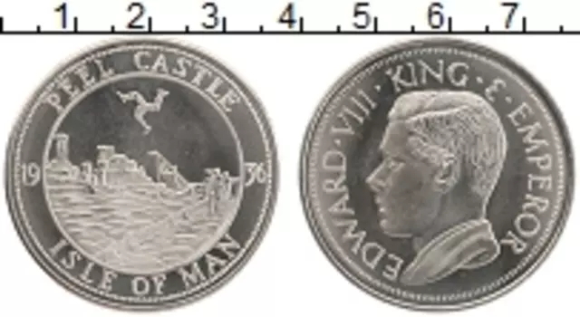 Монета крона Острова Мэн 1936 года Медно-никель UNUSUAL