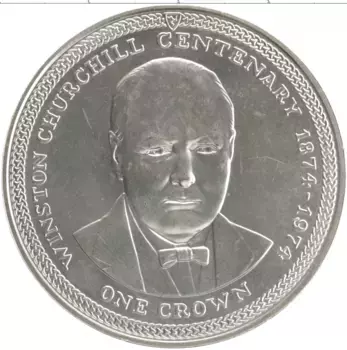 Монета крона Острова Мэн 1974 года Серебро Елизавета II