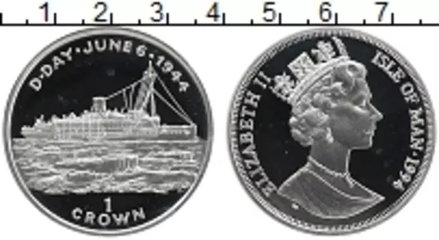 Монета крона Острова Мэн 1994 года Серебро Елизавета II