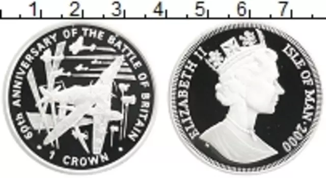 Монета крона Острова Мэн 2000 года Серебро Елизавета II