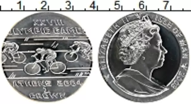 Монета крона Острова Мэн 2003 года Серебро Елизавета II