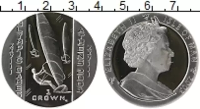 Монета крона Острова Мэн 2003 года Серебро Елизавета II