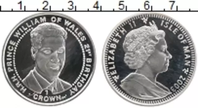 Монета крона Острова Мэн 2003 года Серебро Елизавета II