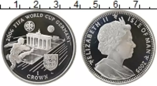 Монета крона Острова Мэн 2005 года Серебро Елизавета II