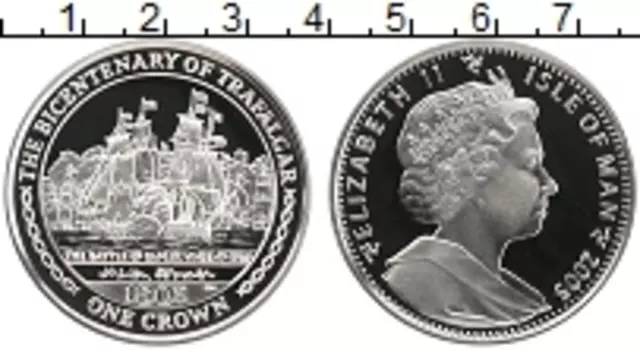 Монета крона Острова Мэн 2005 года Серебро Елизавета II