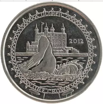 Монета крона Острова Мэн 2009 года Медно-никель Олимпийские игры в Лондоне