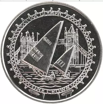 Монета крона Острова Мэн 2010 года Медно-никель Елизавета II
