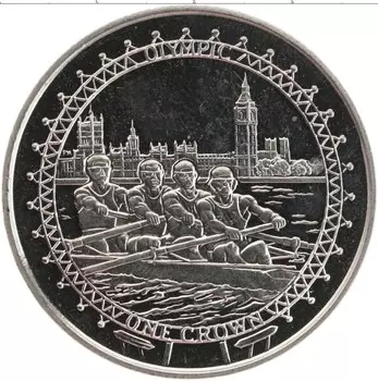 Монета крона Острова Мэн 2010 года Медно-никель Олимпийские игры