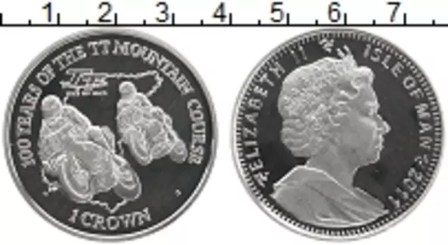 Монета крона Острова Мэн 2011 года Серебро Елизавета II