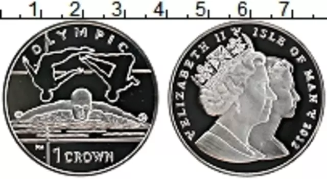 Монета крона Острова Мэн 2012 года Серебро Елизавета II