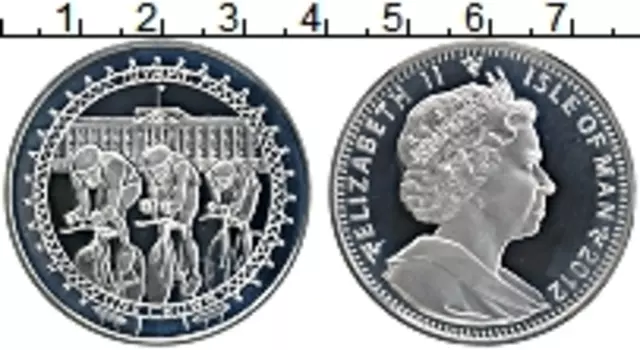 Монета крона Острова Мэн 2012 года Серебро Елизавета II