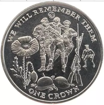 Монета крона Острова Мэн 2014 года Медно-никель 100-летие WWI