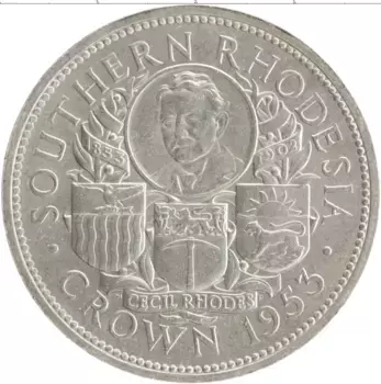 Монета крона Родезии 1953 года Серебро Елизавета II