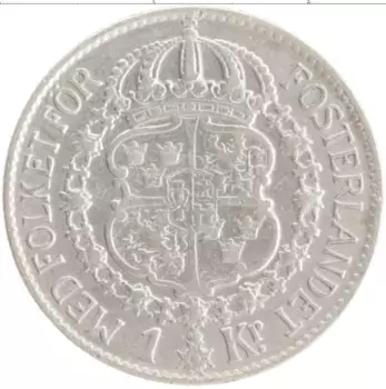 Монета крона Швеции 1940 года Серебро Густав V