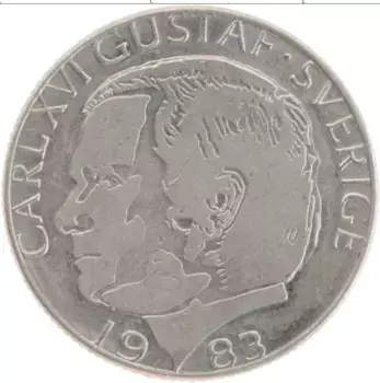 Монета крона Швеции 1983 года Медно-никель Карл XVI Густав