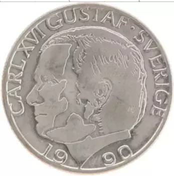 Монета крона Швеции 1990 года Медно-никель Карл XVI Густав