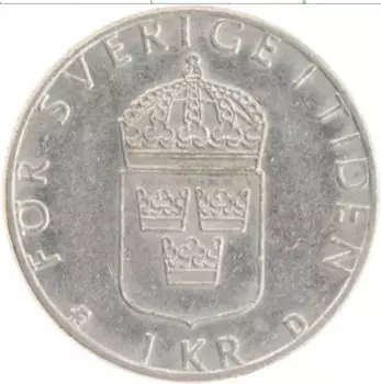 Монета крона Швеции 1990 года Медно-никель Карл XVI Густав