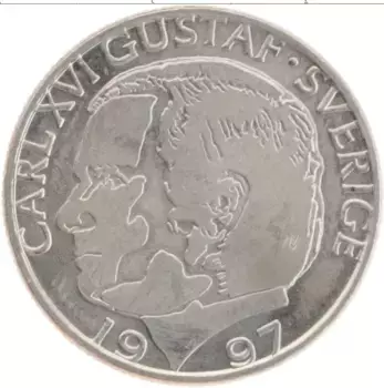 Монета крона Швеции 1997 года Медно-никель Карл XVI Густав