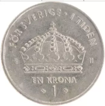 Монета крона Швеции 2003 года Медно-никель Карл XVI Густав