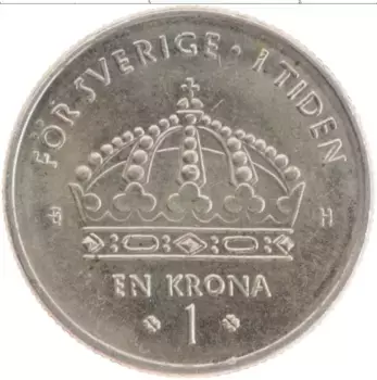 Монета крона Швеции 2005 года Медно-никель Карл XVI Густав