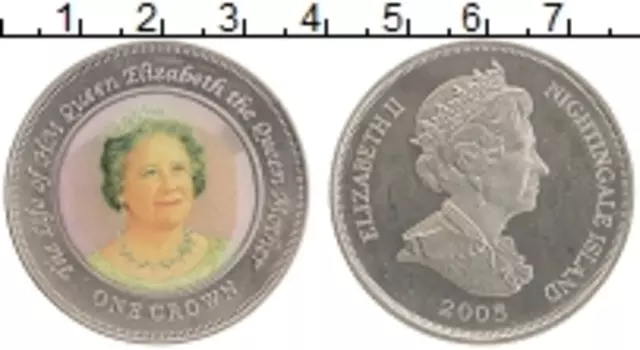 Монета крона Тристан-да-Куньи 2005 года Медно-никель Остров Найтингейл