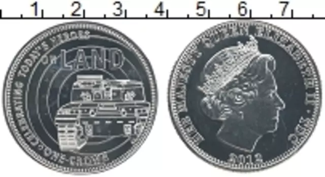Монета крона Тристан-да-Куньи 2012 года Посеребрение Елизавета II