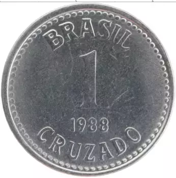 Монета крузадо Бразилии 1988 года Сталь