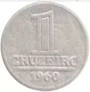 Монета крузейро Бразилии 1960 года Алюминий