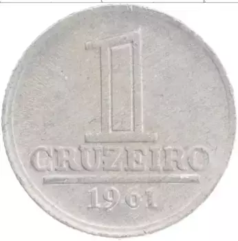 Монета крузейро Бразилии 1961 года Алюминий